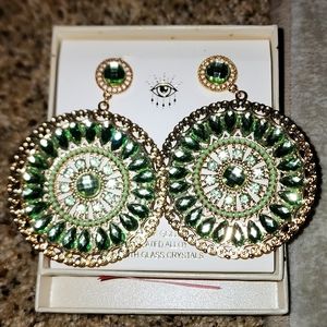 Eye candy los Angeles luxe collection Earrings 14k gold plated alloy with glass